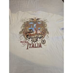 Hard Rock Cafe Rome Italia Men's Short Sleeve White T-Shirt Men's Size Xl